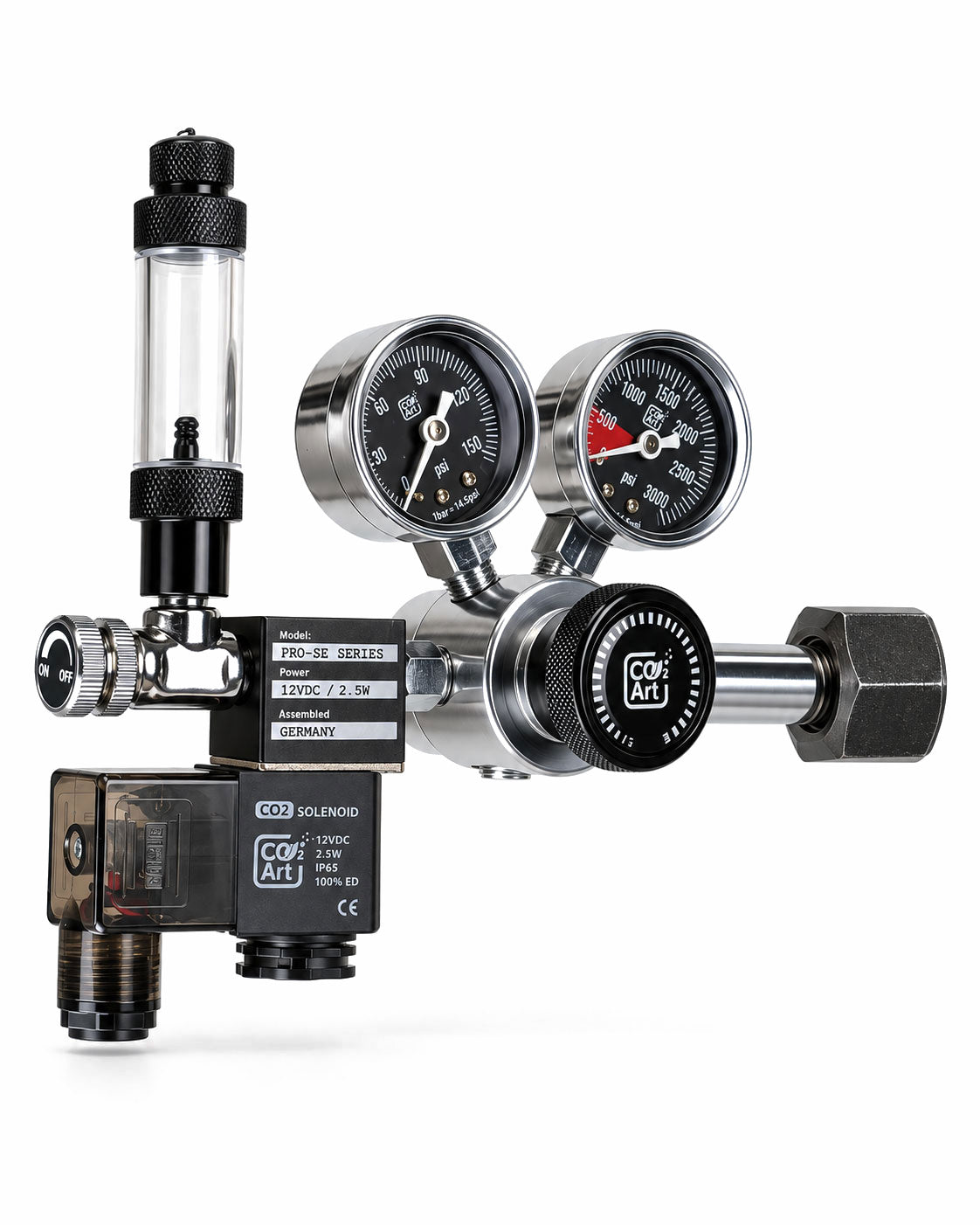 PRO-SE Series - Двустепенен CO2 редуцир-вентил за аквариум с вграден електромагнитен вентил
